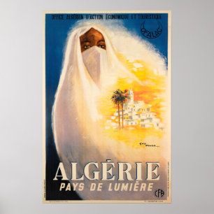 Poster Algérie, pays de lumière, North Africa Vintage