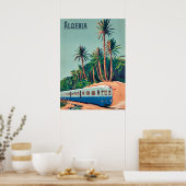Poster Algérie, train à travers les palmiers (Cuisine)