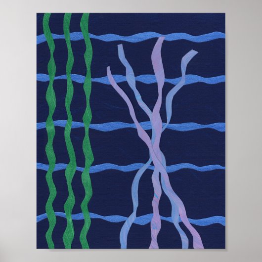 Poster Algues et corail dans l'océan Abstrait (Devant)