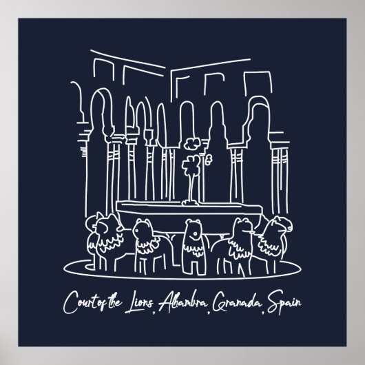 Poster Alhambra Court of the Lions 1 (Devant)