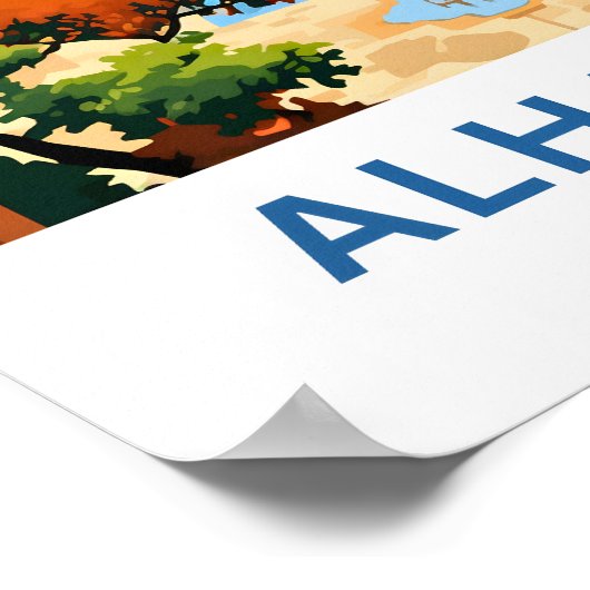 Poster Alhambra Espagne Imprimer Voyage (Coin)