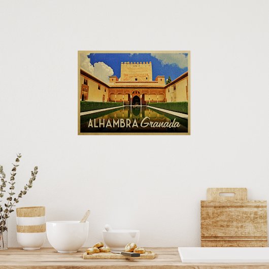 Poster Alhambra Grenade Espagne (Cuisine)