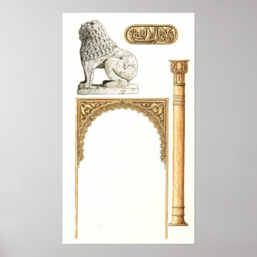 Poster Alhambra Grenade Espagne. Détails (Devant)