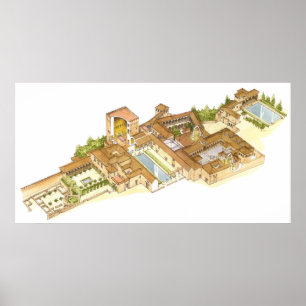 Poster Alhambra Grenade Espagne. Les palais royaux