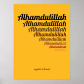 Poster Alhamdulillah Typographie Pépinière Jaune Personna (Devant)
