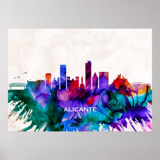 Poster Alicante Skyline (Devant)