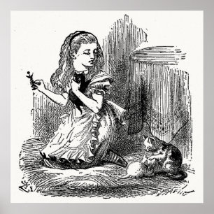 Poster Alice au pays des merveilles, Alice et le chaton -