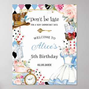 Poster Alice au pays des merveilles Anniversaire Tea Part