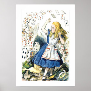 Poster Alice au pays des merveilles avec des cartes magiq