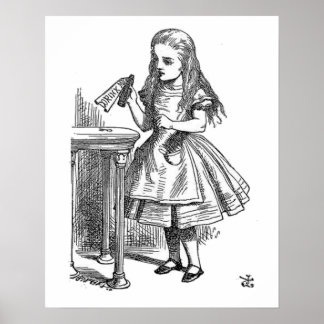Poster Alice au pays des merveilles Boire moi empreinte g