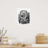 Poster Alice au Pays des merveilles chaton noir antique v (Cuisine)