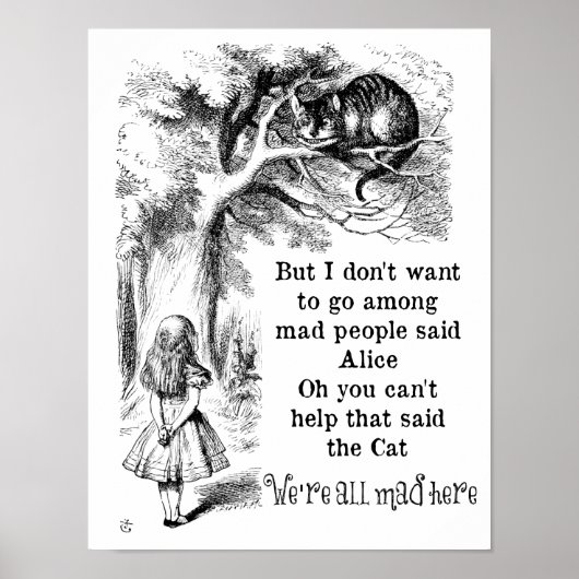 Poster Alice au pays des merveilles; Cheshire Chat avec A (Devant)