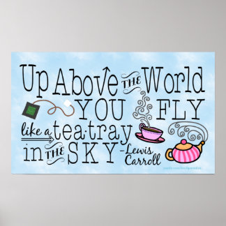 Poster Alice au pays des merveilles Citation de Carroll d