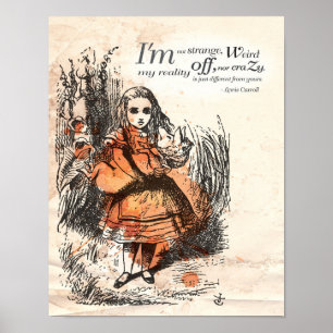 Poster Alice au pays des merveilles "je ne suis pas