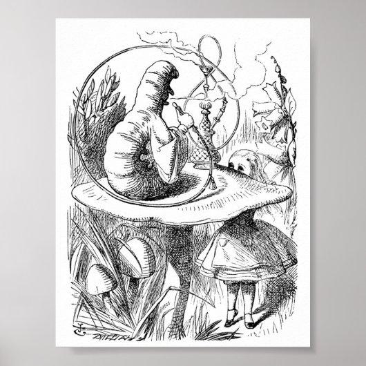 Poster Alice au pays des merveilles - La chenille (Devant)