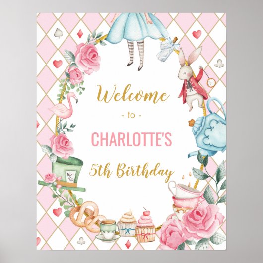 Poster Alice au pays des merveilles Mad Tea Fête d'annive (Devant)