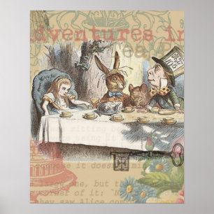 Poster Alice au pays des merveilles Mad Tea Party Art