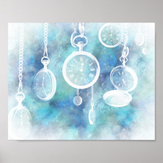 Poster Alice au pays des merveilles Montres Imprimer hori