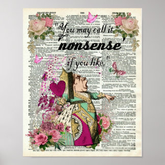Poster Alice au pays des merveilles Red Queen Dictionary 