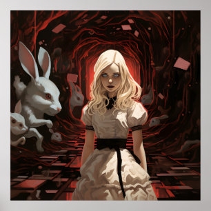 Poster Alice au pays des merveilles Sombre surréaliste