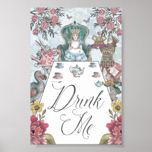 Poster Alice au pays des merveilles Tea Party Buvez-moi (Devant)