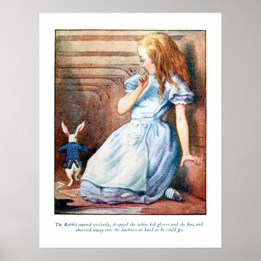 Poster Alice au pays des merveilles Trou de lapin blanc I (Devant)