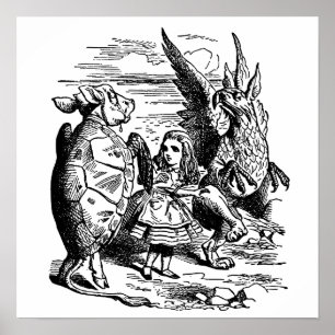 Poster Alice au pays des merveilles vintage, Griffon, Fau