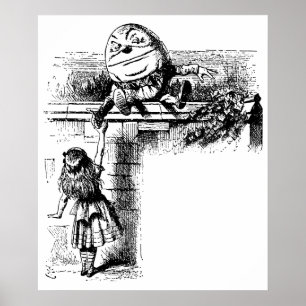 Poster Alice au pays des merveilles vintage, Humpty Dumpt