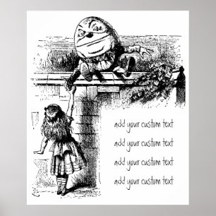 Poster Alice au Pays des Merveilles vintage, Humpty Dumpt