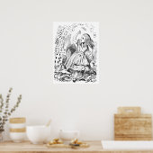 Poster Alice avec cartes (Cuisine)