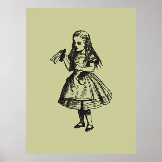 Poster Alice avec la bouteille "Drink Me" (Devant)