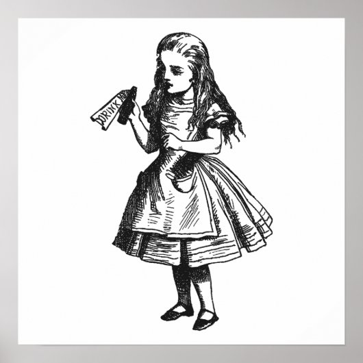 Poster Alice avec la bouteille "Drink Me" (Devant)