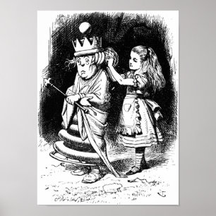 Poster Alice avec la Reine Blanche