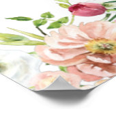 Poster ALICE Blush Floral Mariage Réception de thé de mar (Coin)