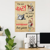 Poster Alice - Cheshire Chat Je ne suis pas fou (Bureau à domicile)