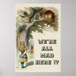 Poster Alice - Chesire Cat 1890 - Nous sommes tous fous i