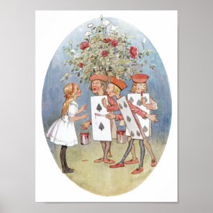 Poster Alice dans des roses du pays des merveilles