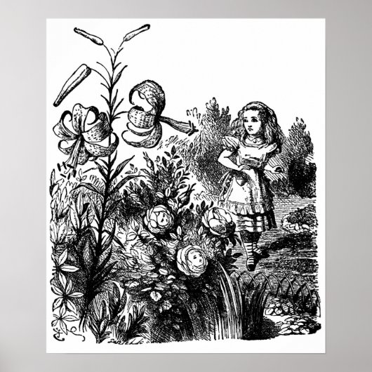 Poster Alice dans le jardin des fleurs vivantes (Devant)
