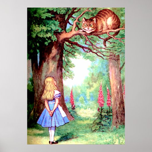 Poster Alice et Cheshire Cat au pays des merveilles (Devant)