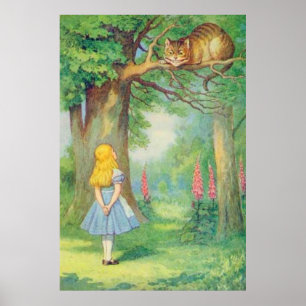 Poster Alice et Cheshire Chat Couleur complète