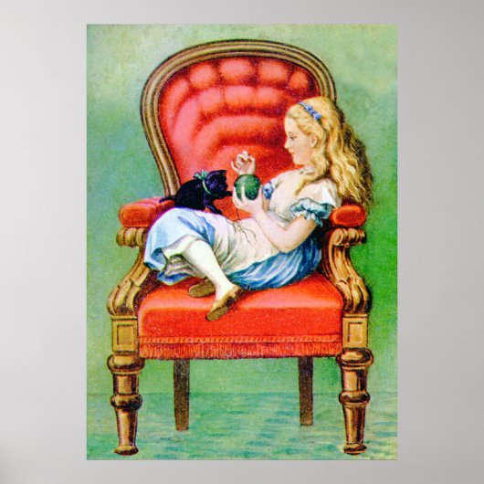 Poster Alice et Dinah dans la grande chaise rouge (Devant)