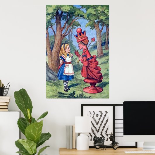 Poster Alice et l'affiche de la Reine Rouge (Bureau à domicile)