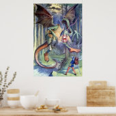 Poster Alice et l'affiche en couleur complète Jabberwocky (Cuisine)