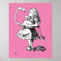 Alice et le Flamant rose ( bkgrd rose )