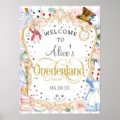 Poster Alice in Onederland, 1st birthday welcome sign (Devant)