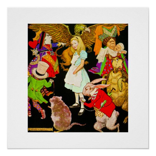 Poster Alice in Wonderland, Jessie Willcox Smith (Devant)