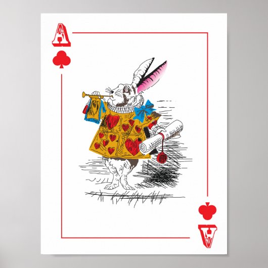 Poster Alice in Wonderland - Large Playing Card - Rabbit (Devant)