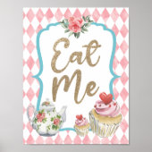 Poster Alice in Wonderland Party Mangez-moi Buffet Signet (Devant)