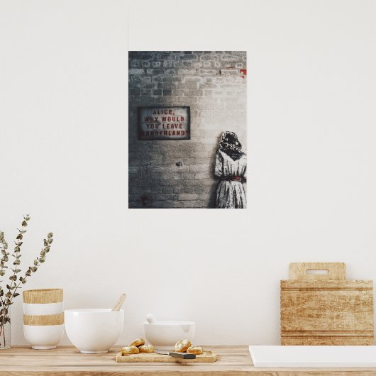 POSTER ALICE IN WONDERLAND & "POURQUOI PARTEZ-VOUS" SIGNE (Cuisine)