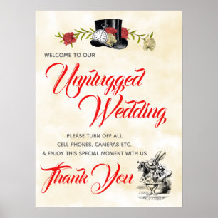 Poster Alice in Wonderland Unplugged Wedding Sign